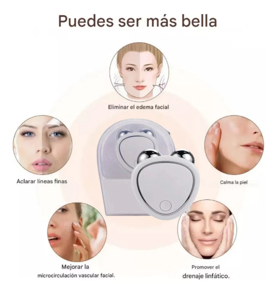 ✨💆♀️⚡ Masajeador Microcorriente Blanco ⚡💆♂️✨