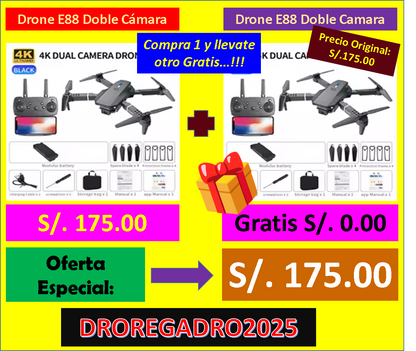 🚀✨📸 Drone E88 PRO 4K (2 x 1) 🔥🎁🛒